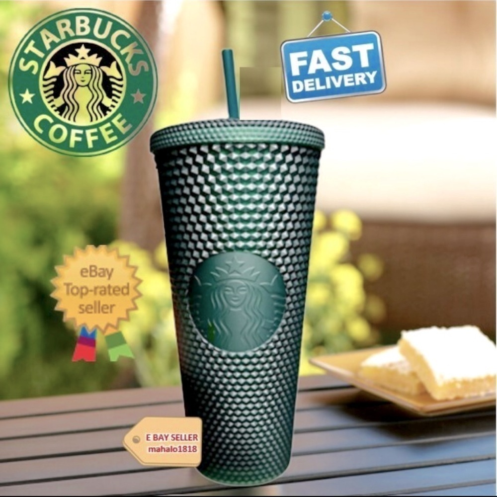 STARBUCKS 24 OZ MATTE STUDDED VENTI TUMBLER SOFT TOUCH - GREEN (NEW WITH TAGS)